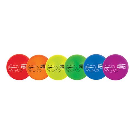 CHAMPION SPORTS Rhino Skin Low Bounce Ultra Grip Dodgeball Set&#44; Neon RXDUG6SET